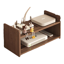 Solid wood router placement rack wall-mounted storage rack punch-free WiFi TV set-top box storage rack wall-mounted