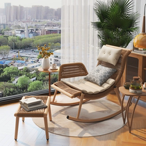 Rocking chair recliner adult can sleep single small sofa rattan chair sandalwood rocking chair outdoor balcony home leisure