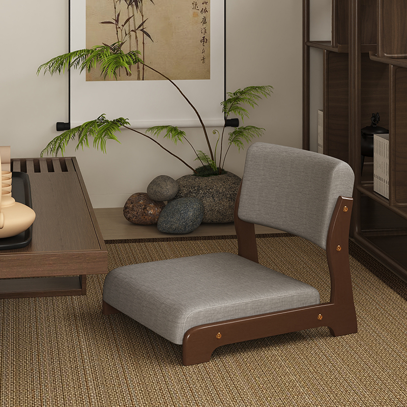 Sanmeng 畳椅子 無垢材 出窓用椅子 ソファー用椅子 ベッド用背もたれ椅子 和室用椅子 低い座面 座椅子