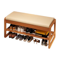 The door of the shoe rack can sit on a multi-layer solid wood shoe changing stool a home entry shoe cabinet a stool an integrated shoe stool a long stool