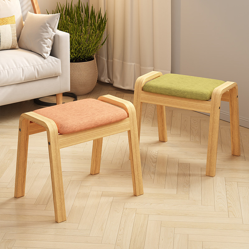 Solid Wood Stools Household Short Bench Living Room Stackable Benches Modern Minimalist Benches Table Dining Bench Casual Chairs-Taobao