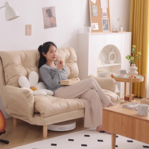 Lazy sofa can lie down and sleep solid wood legs sofa chair bedroom balcony small apartment double folding small sofa home