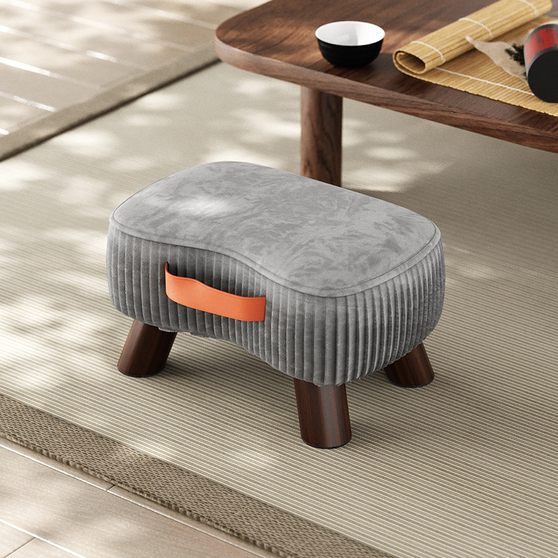 Home doorway shoe changing stool light lavish soft bag in the door stool solid wood small plate stool Hyun off stool sofas stool for short stool-Taobao