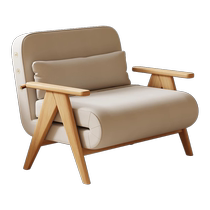 Solid wood sofa bed living room folding dual-purpose Internet celebrity new multi-functional small apartment home reclining and sleeping single bed