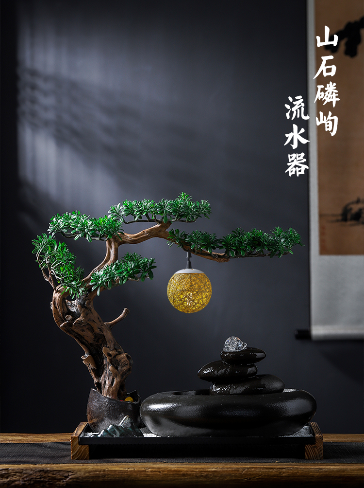 New Chinese style water apparatus zen ceramic water fountain furnishing articles feng shui wheel lucky sitting room to open the gift and the desktop