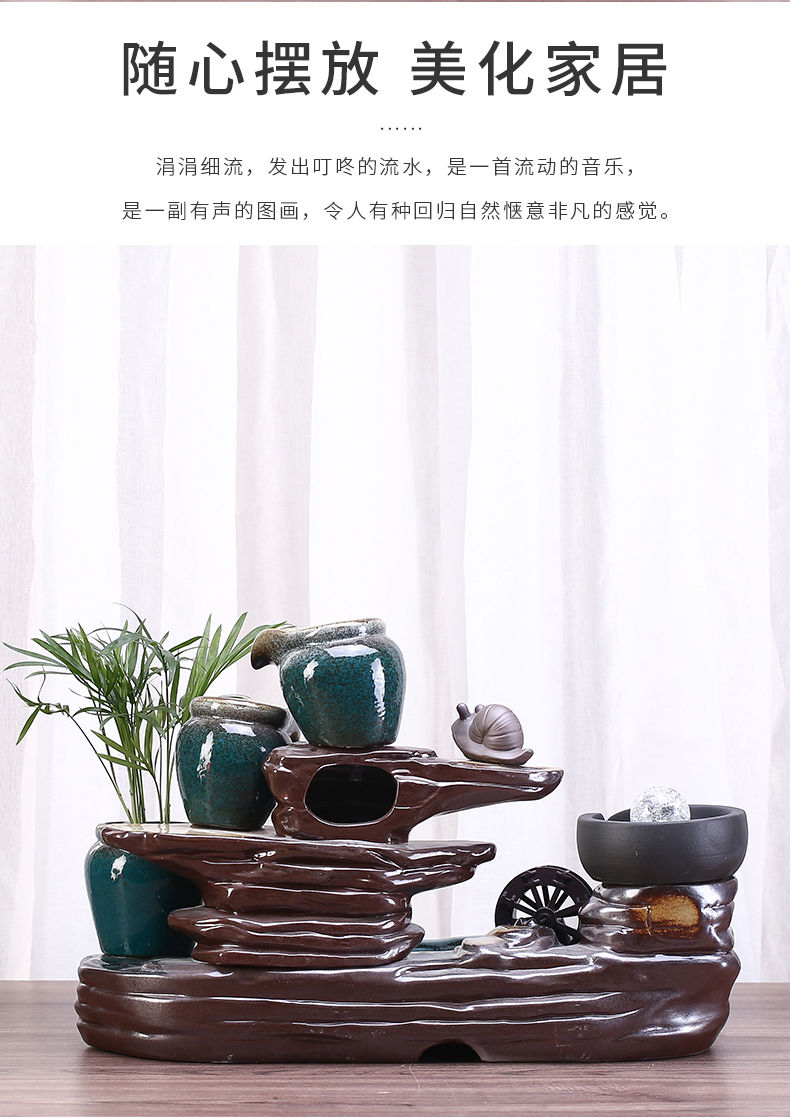 Ceramic aquarium fish desktop furnishing articles circulating water landscape indoor household collocation of water filter