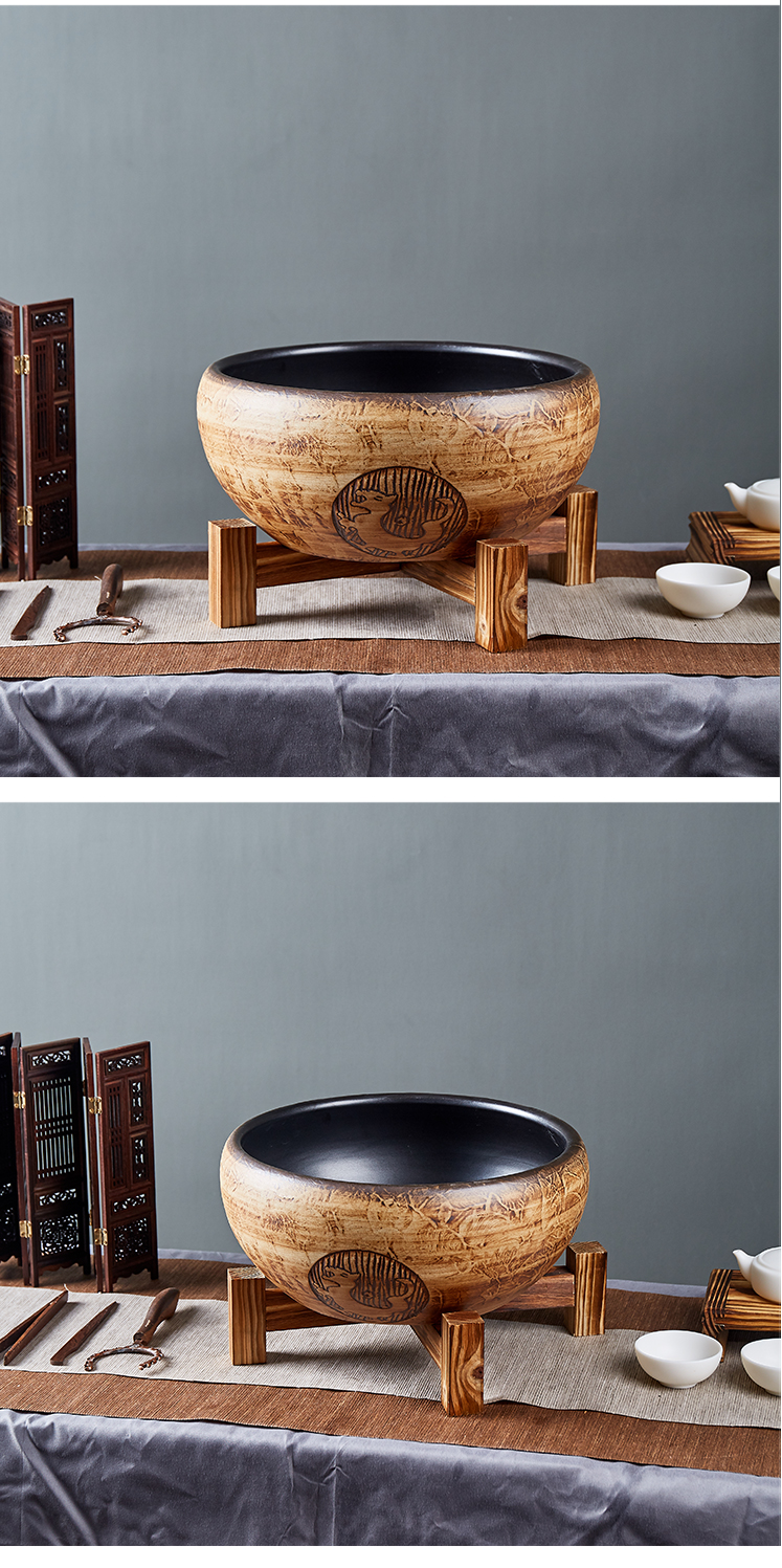 Restoring ancient ways of jingdezhen ceramic aquarium desktop sitting room of small basin of water lily bowl lotus home the tortoise cylinder fish bowl