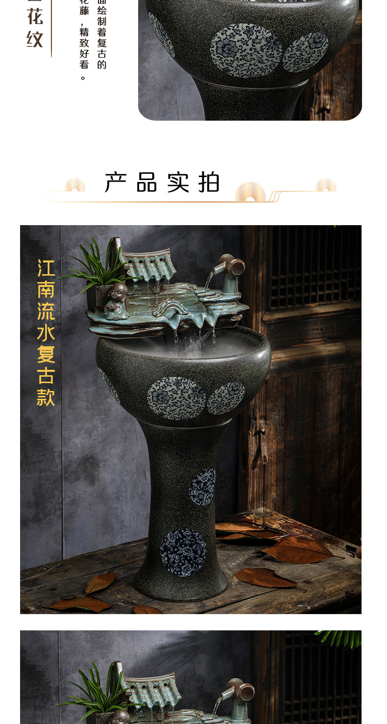 Jingdezhen ceramic aquarium filter pillar landing circular large home sitting room a goldfish bowl landscape fish bowl