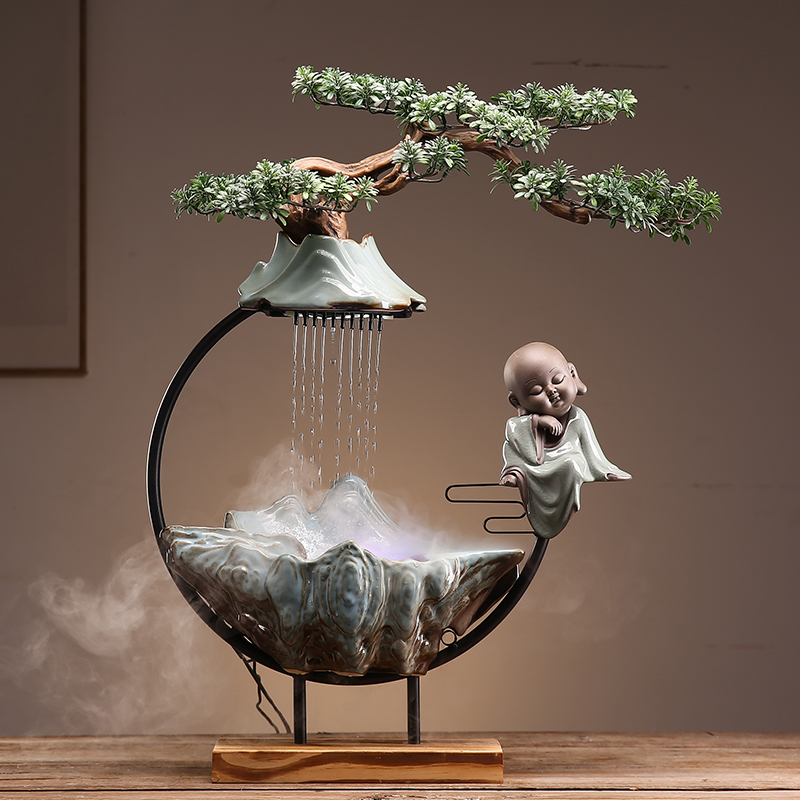 Ceramic creative living room desktop zen humidifying lucky shops and office furnishing articles water the opened a housewarming gift