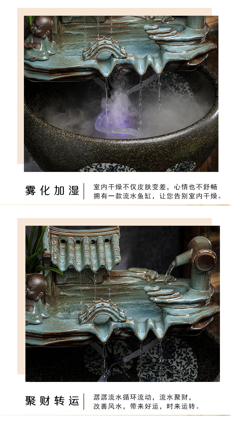 Jingdezhen ceramic aquarium filter pillar landing circular large home sitting room a goldfish bowl landscape fish bowl