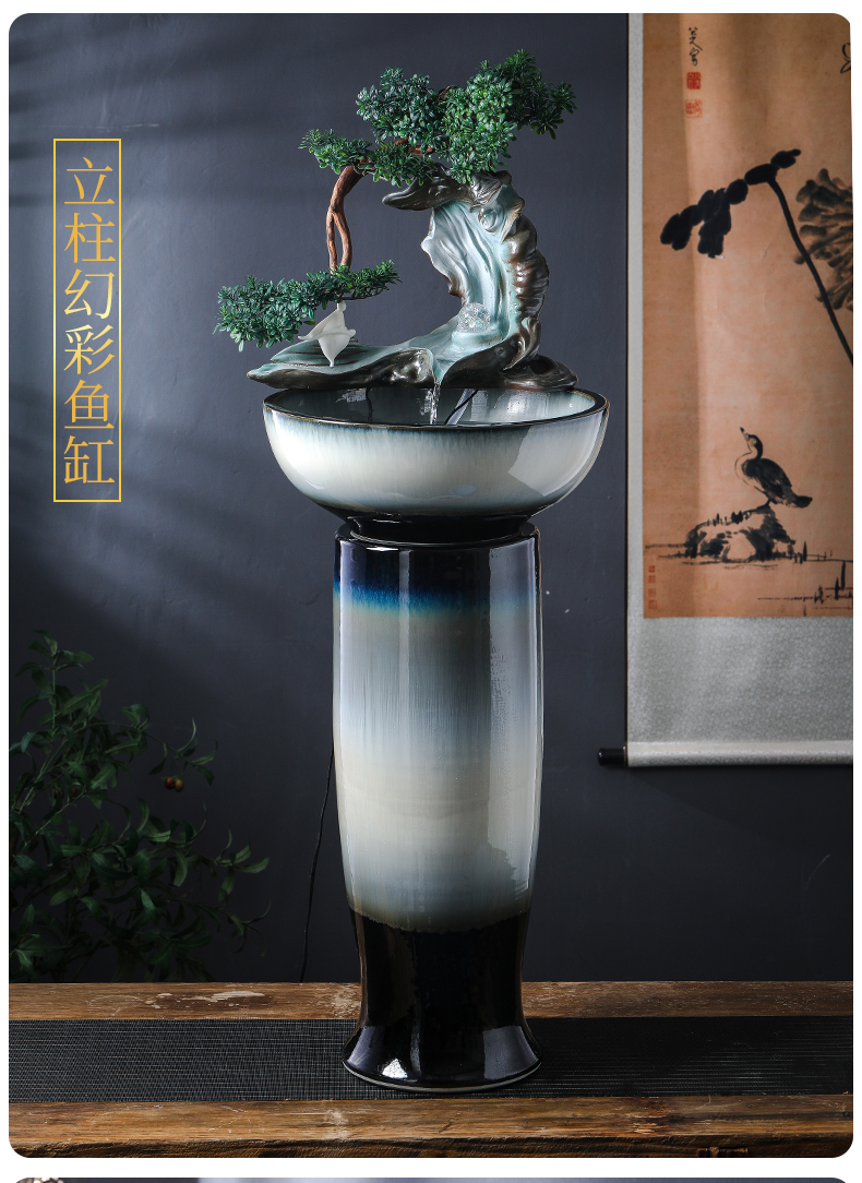 Jingdezhen ceramic aquarium creative furnishing articles home sitting room ground water - oxygen golden aquarium fish bowl