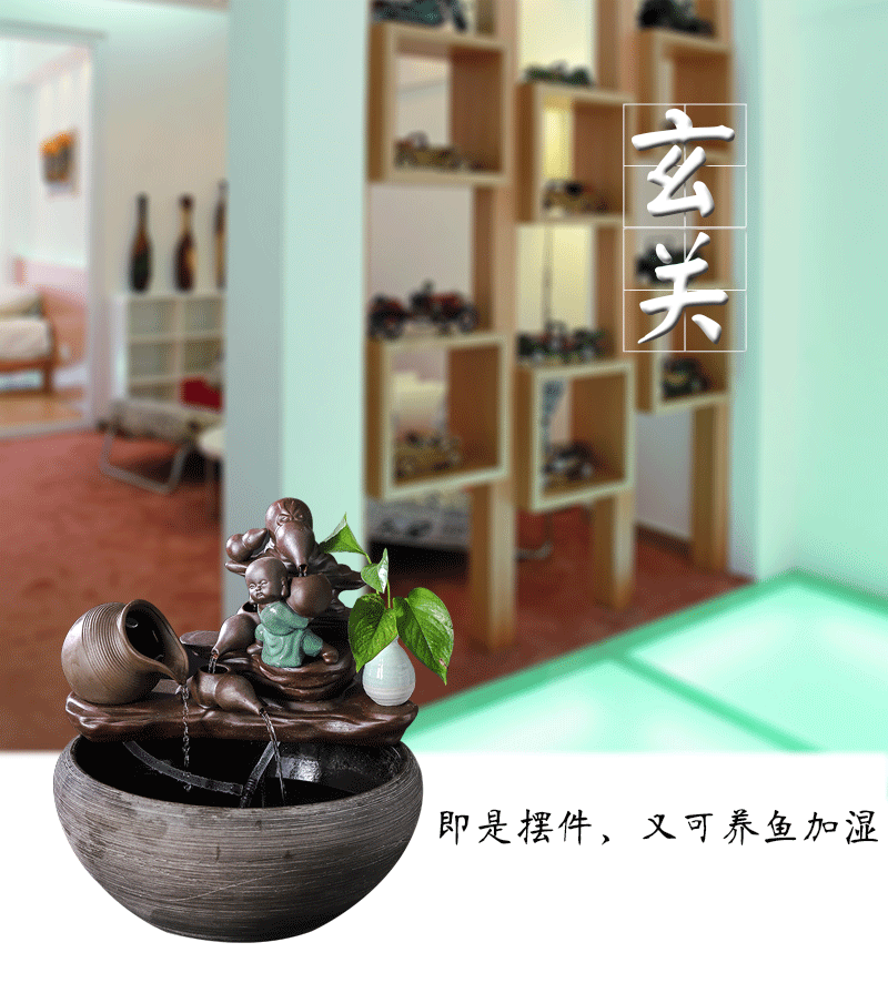 Jingdezhen ceramic aquarium aquarium filter tank restoring ancient ways of small automatic cycle water feng shui plutus sitting room