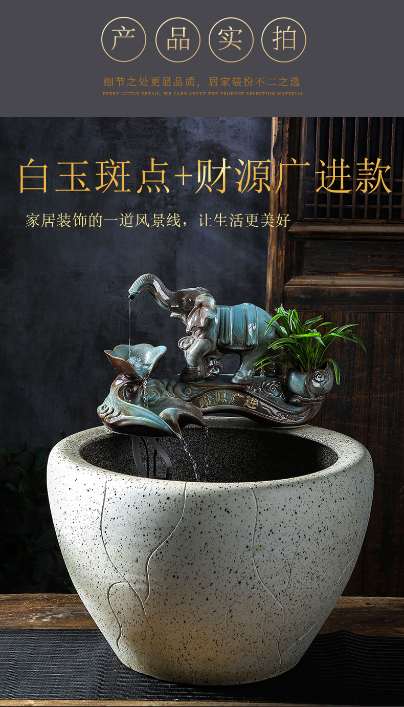 Ceramic aquariums large sitting room balcony ground loop water furnishing articles lotus garden is big fish bowl