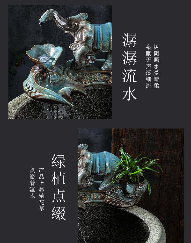 Ceramic aquariums large sitting room balcony ground loop water furnishing articles lotus garden is big fish bowl