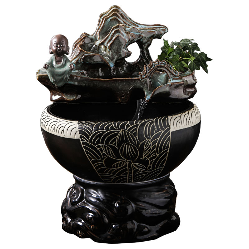 Belt filter ceramic aquarium small desktop tank sitting room home office furnishing articles circulating water fountains