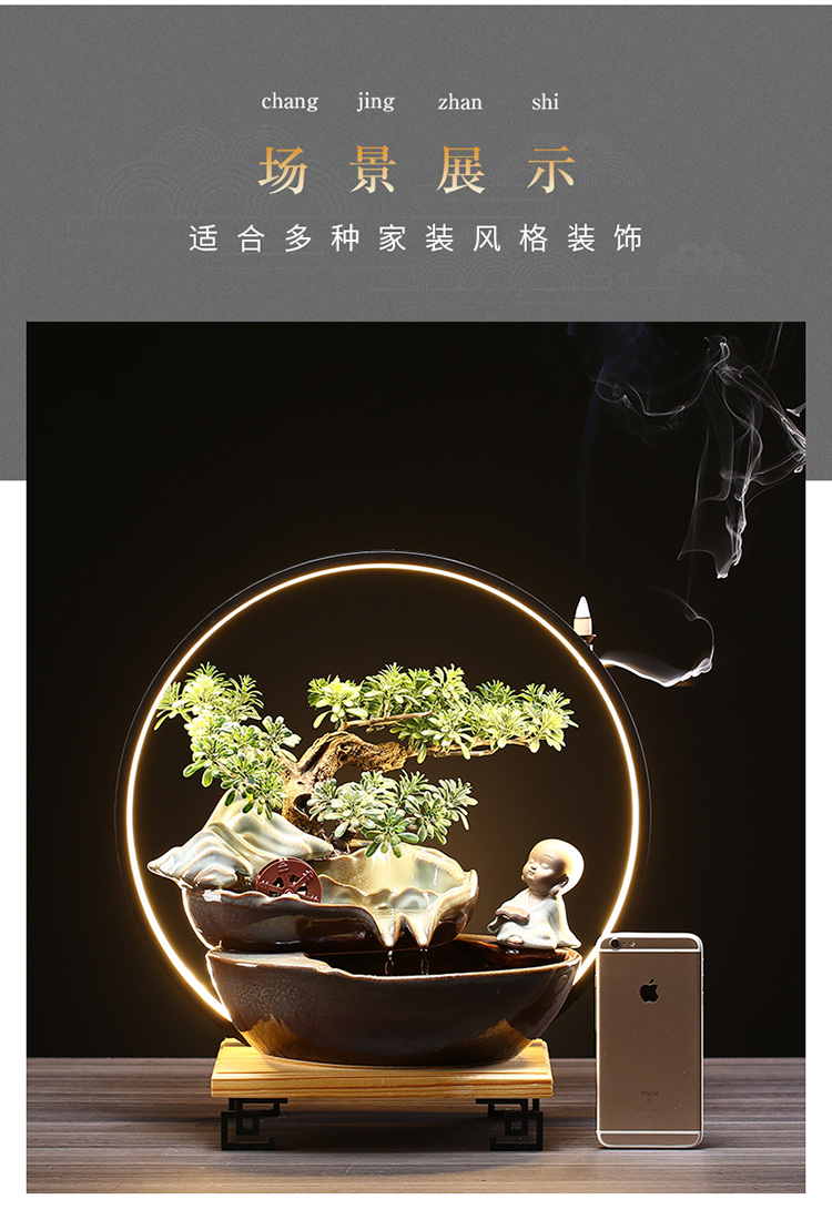 Jingdezhen ceramic water aquarium creative furnishing articles sitting room office desktop circulating water opening housewarming gift