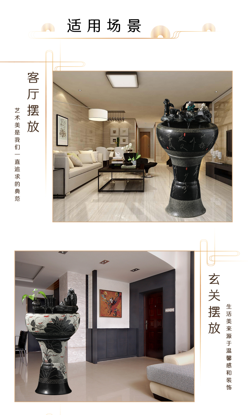 Jingdezhen ceramic filter home sitting room aquarium pillar landing a goldfish bowl fish bowl housewarming gift outside