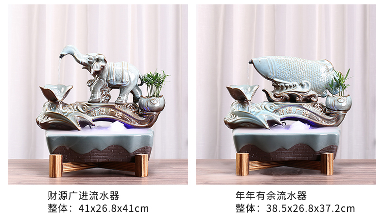 Ceramic circulating water zen home office desktop sitting room small goldfish bowl humidifying furnishing articles gifts