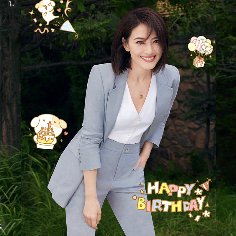 Plus-Size Thin Casual Suit Two-Piece Set, Slimming Waist-Cinching Three-Quarter Sleeve Blazer and Pencil Pants Set 100kg Plus-Size Thin Casual Suit Two-Piece Set, Slimming Waist-Cinching Three-Quarter Sleeve Blazer and Pencil Pants Set 100kg