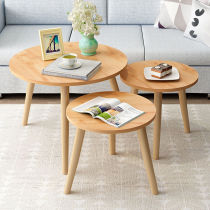 Small round coffee table Simple living room small apartment Mini small round table tea table Bedside table Nordic ins wind corner