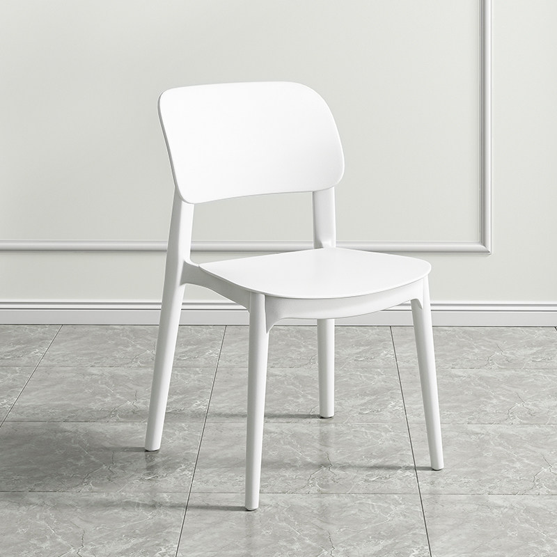 Nordic Wind Dining Chair Casual Chair Subminima Modern White Plastic Chair Thickened Home Backrest Stool Can Be Stacked-Taobao