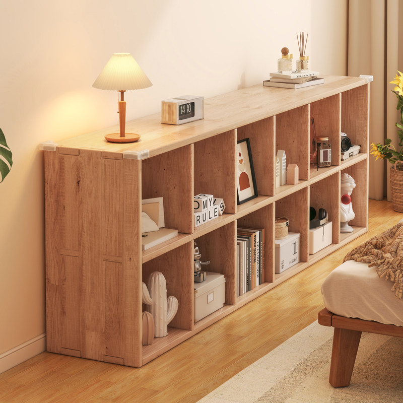 Solid wood bedside cabinet semi-enclosed bedside bed tail containing cabinet shelf shelves shelves shelves bookcase pine wood lockers-Taobao