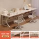 [С-образная ножка стола, комбинация двухместного стола и стула] 200 см, минималистичный белый цвет