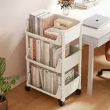 Настольная книжная полка, напольная мобильная тележка для закусок, стеллаж для хранения