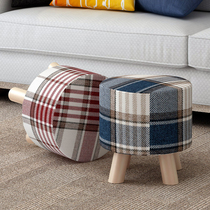 Shoe stool Fashion round stool Creative shoe stool Fabric sofa stool bench Small stool Shoe stool Solid wood low stool