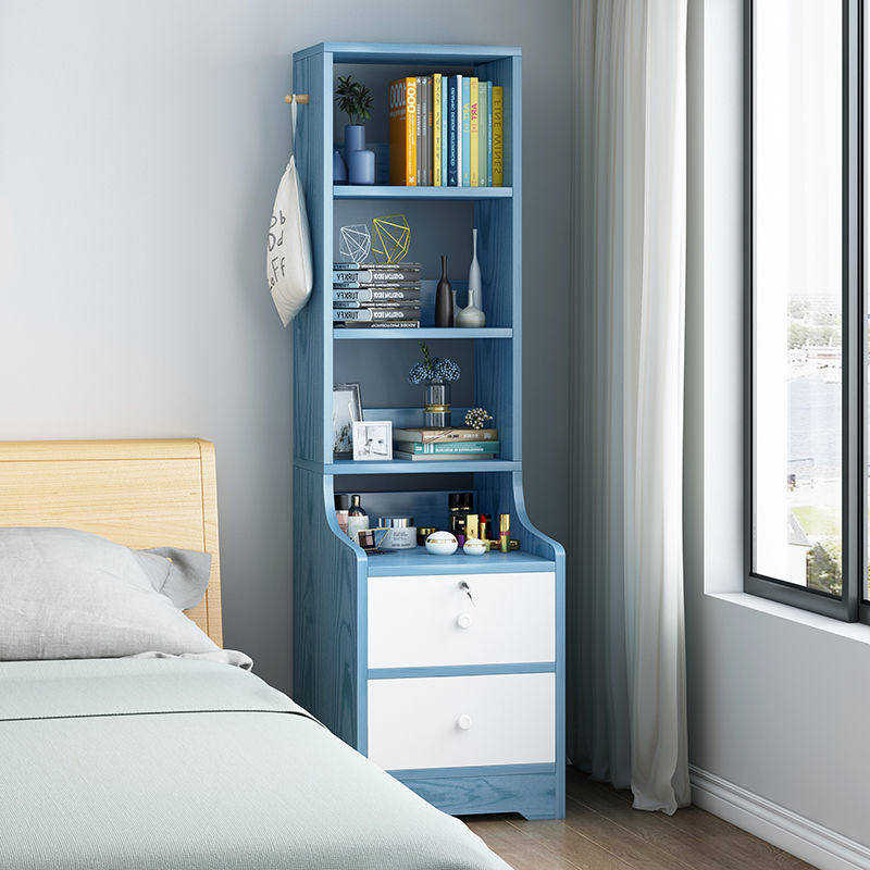 Headboard Bookcase Floor Shelve Goods Cabinet Simple Shelf Home Bedroom Small Bookcase Lockers Bed Head Cabinet
