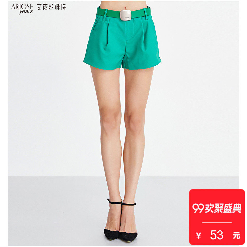 [2 miếng 30% off] mùa hè mới thời trang mỏng rắn màu voan quần short của phụ nữ trong eo quần nóng quần âu