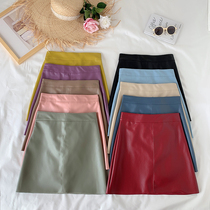 Leather skirt 2020 new skirt high waist A- line dress size bag hip Super fire Net red explosive sexy versatile fashion