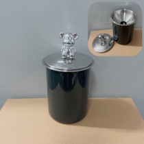 Ashtray home with cover living room bedroom anti-fly ash office creative personality trend stainless steel anti-fall funnel