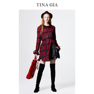 TINA GIA Демисезонная модная красная длинная рубашка, французский стиль