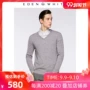 St. Xuerong 2018 thu đông mới áo len cashmere 100% nam cổ chữ V cơ bản giản dị áo len mỏng màu trơn - Áo len Cashmere áo thun dài tay nam