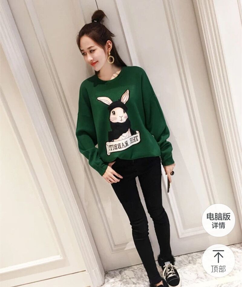 Bà bầu mặc quần áo mùa thu đông trong phần dài của áo len cộng với nhung dày rộng cỡ lớn phiên bản Hàn Quốc của áo sơ mi cổ tròn ôm cổ cho bà bầu mùa đông thời trang bà bầu thu đông