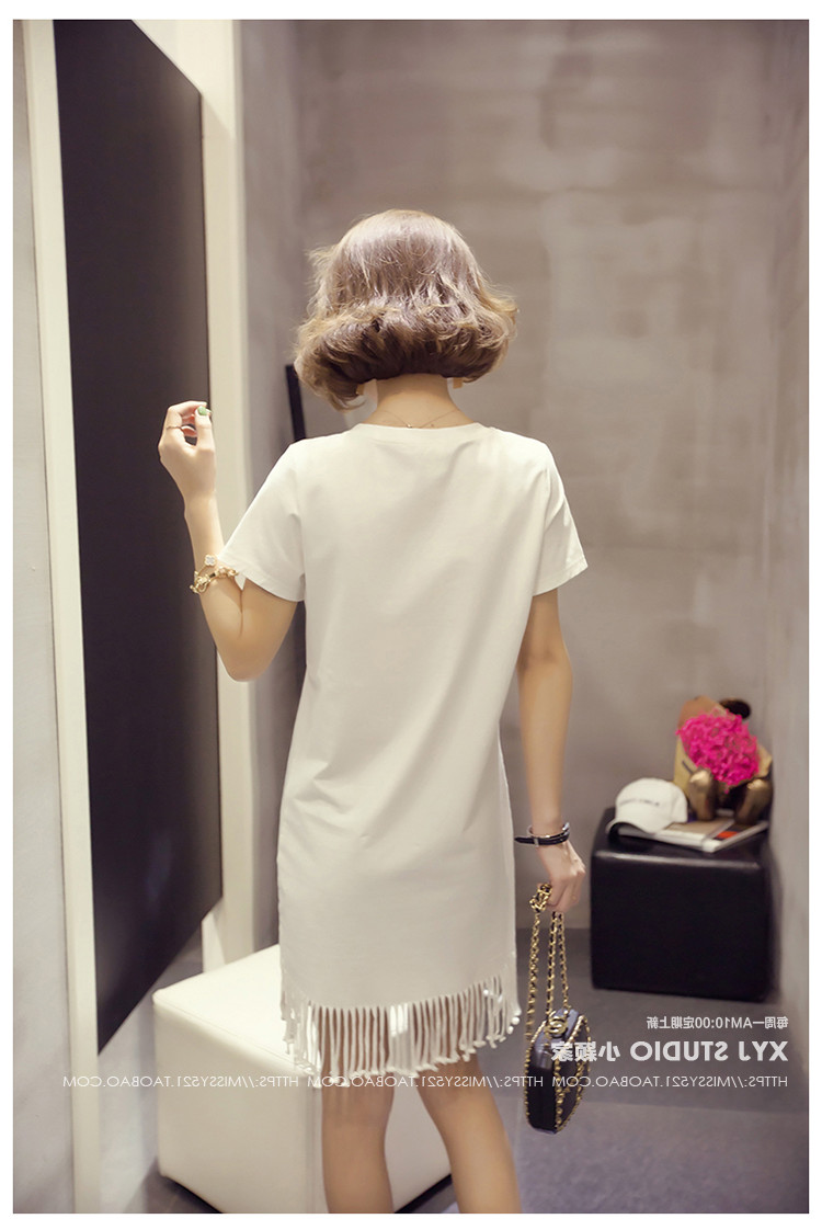 Áo bà bầu 2017 hè mới cho bà bầu trong đoạn văn dài thời trang đơn giản size lớn cho bà bầu xòe váy thun váy bầu mùa hè