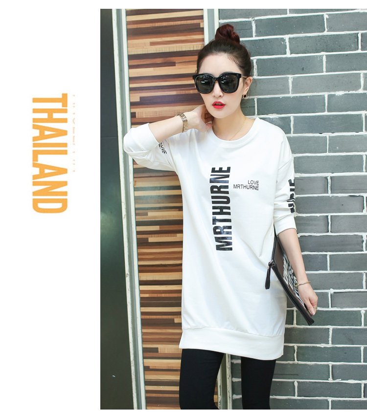 Áo bà bầu mới 2018 mùa thu Hàn Quốc phiên bản dài của phụ nữ mang bầu cotton Áo thun nữ đáy quần áo sơ mi cotton thời trang bà bầu thu đông