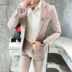 2018 Mùa thu mới Màu rắn dài tay phù hợp với bộ đồ nam quần tây nam đẹp Suit phù hợp