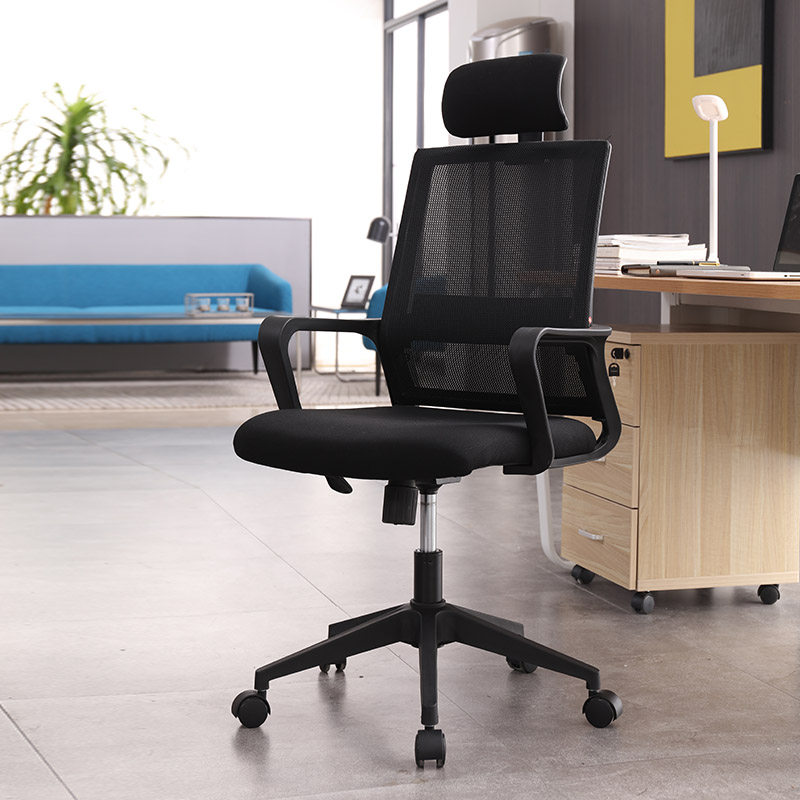 Century Baiyuan ergonomic office chair staff lift computer seat Black executive headrest e-sports net chair