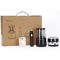 Черный комплект, точилка, хайлайтер, ластик, маленький пылесос