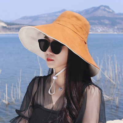 渔夫帽女夏遮阳帽女防晒防紫外线时尚太阳帽2021新款遮脸遮阳春夏