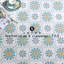Nordic retro small flower brick 300X300 toilet bathroom anti-slip floor tile kitchen wall brick background tile flower sheet