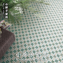 Nordic hipster green tiles 200 kitchen bathroom non-slip floor tiles living room TV background wall tiles