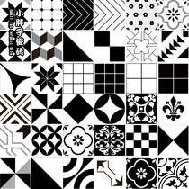 Nordic black and white tiles simple line tile restaurant tooling antique brick kitchen bathroom balcony non-slip floor tiles