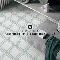 Nordic retro minimalist Flowers Brick Light Green Balcony Toilet Non-slip Floor Tiles Kitchen 300 Flowers Brick Background Wall Tiles