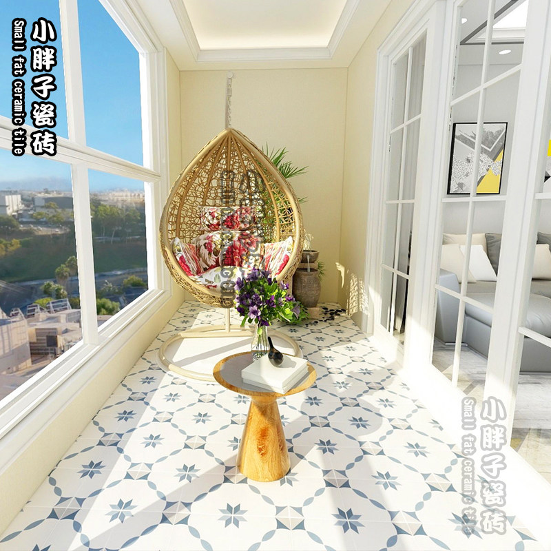 Modern Brief About 200 Personality Parquet Tile Balcony Small Flower Brick Make-up Room Non-slip Floor Tiles Dining Room Background Wall Brick