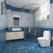 Mediterranean kitchen bathroom balcony wall tiles floor tiles 300x300 climbing wall antique brick blue plaid