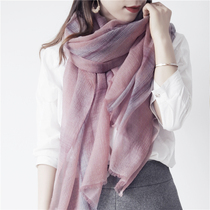 Fluffy light thin literary fold smoke greyish pink accumulation in wool scarf shawl dual-use female autumn and winter