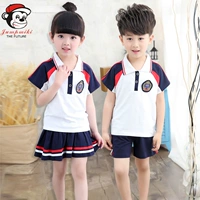 Mẫu giáo quần áo mùa hè ngắn tay chàng trai và cô gái Anh điệp khúc lớp quần áo trường tiểu học đồng phục cao đẳng gió phù hợp với tùy chỉnh quần áo trẻ em 10 tuổi